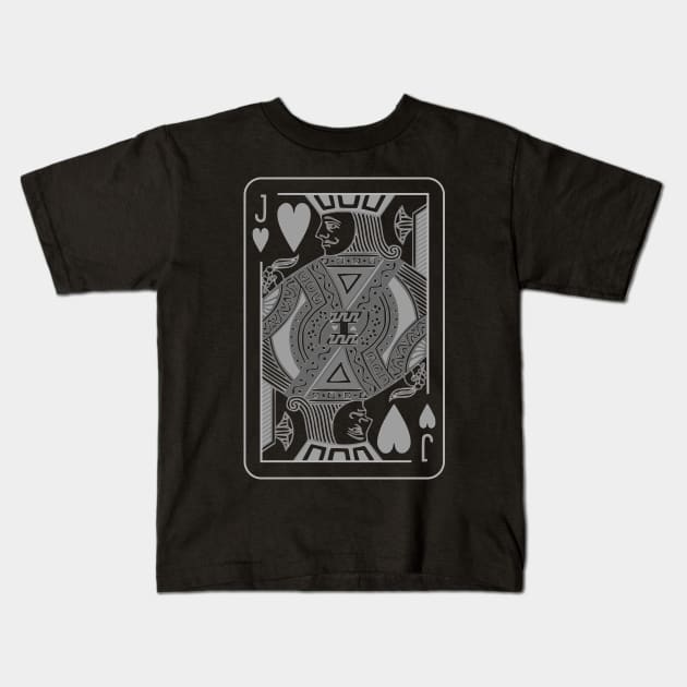 Jack of Hearts Grayscale Kids T-Shirt by inotyler